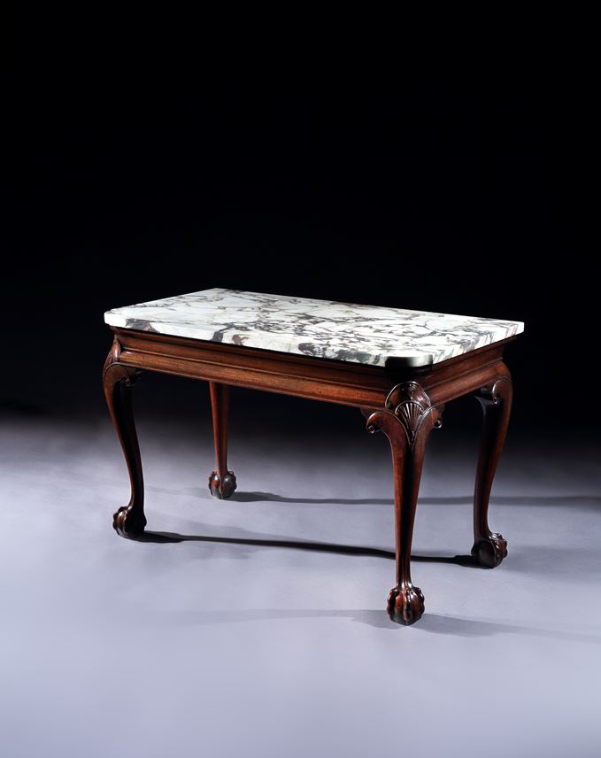 A Fine George II Period Mahogany Side Table with Breccia di Medici Marble Top | MasterArt